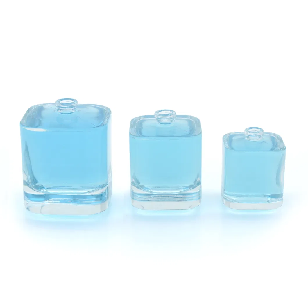 30ml 50ml 100ml Square Cube Wholesale Passione Perfume Glass Bottle Screw Spray Pump Fragrance Bottle with Cap