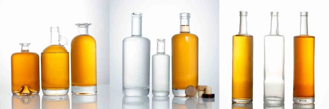 Custom Logo Embossed Clear 500ml 700ml 750ml Rum Tequila Gin Brandy Rum Whiskey Vodka Liquor Spirits Glass Bottle