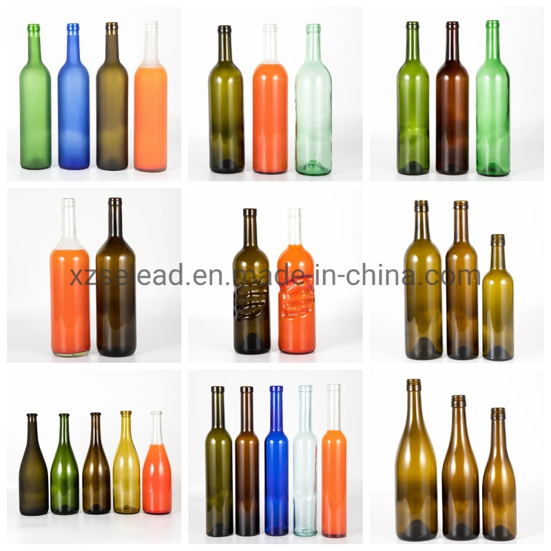 187ml 375ml 500ml 750ml 1000ml Bordeaux Burgundy Shape Red Wine Glass Bottle Green Glass Grape Wine Bottle