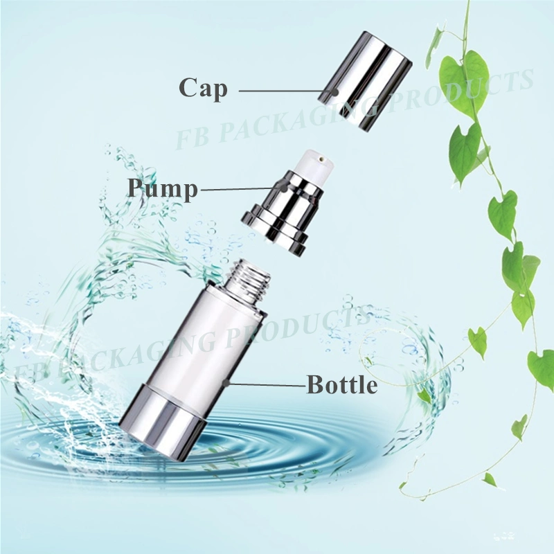 High Transparency as Material 5ml 10ml 15ml 20ml 30ml Airless Pump Bottle with Aluminum Material Pump and Cap