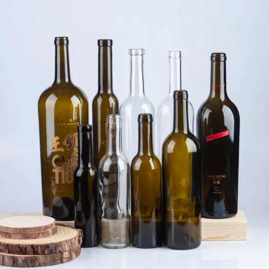 Empty Bordeaux Shape Glass Wine Bottle/Red Wine Bottle/Glass Wine Bottle/Burgundy Bottle