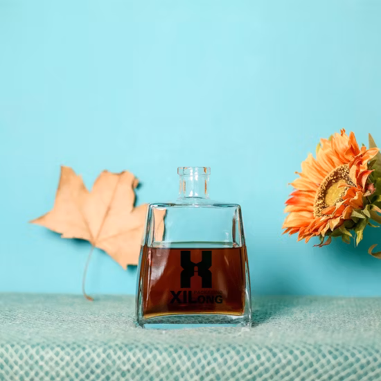 Custom Logo Embossed Clear 500ml 700ml 750ml Rum Tequila Gin Brandy Rum Whiskey Vodka Liquor Spirits Glass Bottle