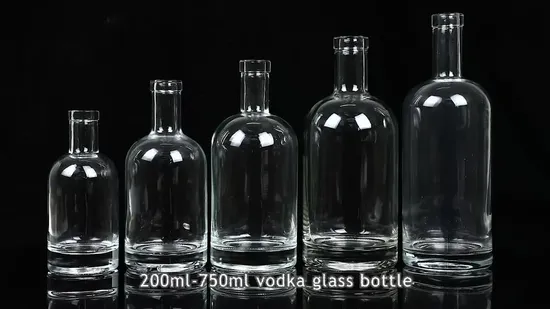 250ml 350ml 500ml 700ml 750ml High Quality Whisky Vodka Brandy Gin Glass Bottle