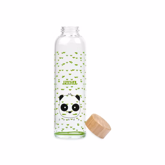 Glass Water Bottle with Bamboo Lid